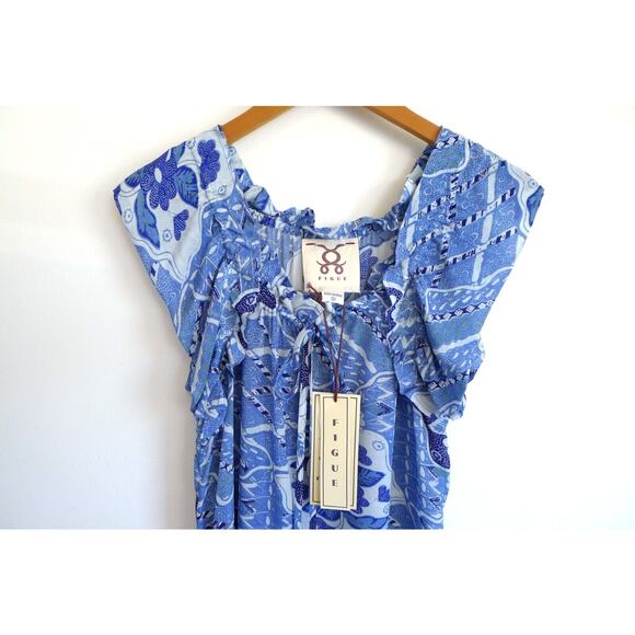 FIGUE Gianna Off-The-Shoulder Tassel Tie Blouse Top Bergdorf Goodman S NWT $325 - Picture 4 of 13